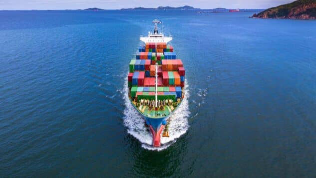 large ocean logistics ship